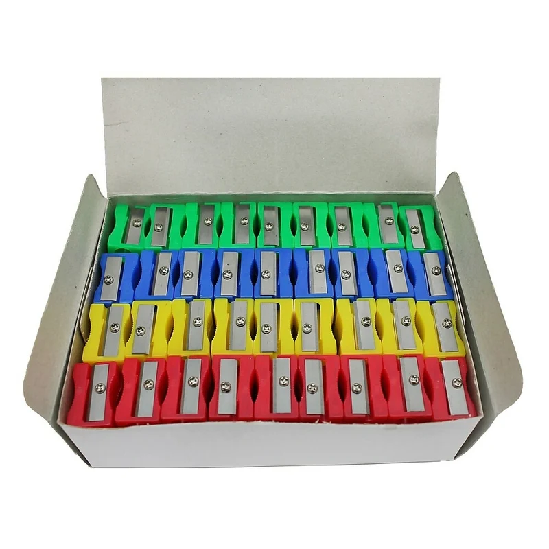 Charles Leonard - Taille-crayon en plastique, couleurs variées, 36/ensemble (CHL77775)