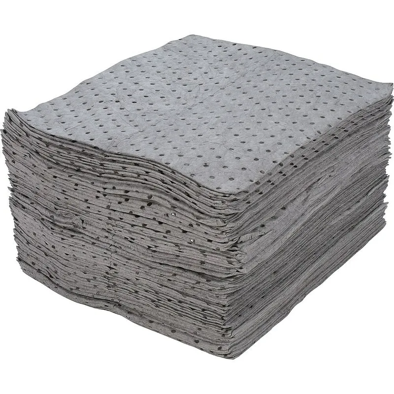Zenith Safety Fine Fibre Sorbent Pads, Universal, Medium, 15" L x 17" W, 100 Pack