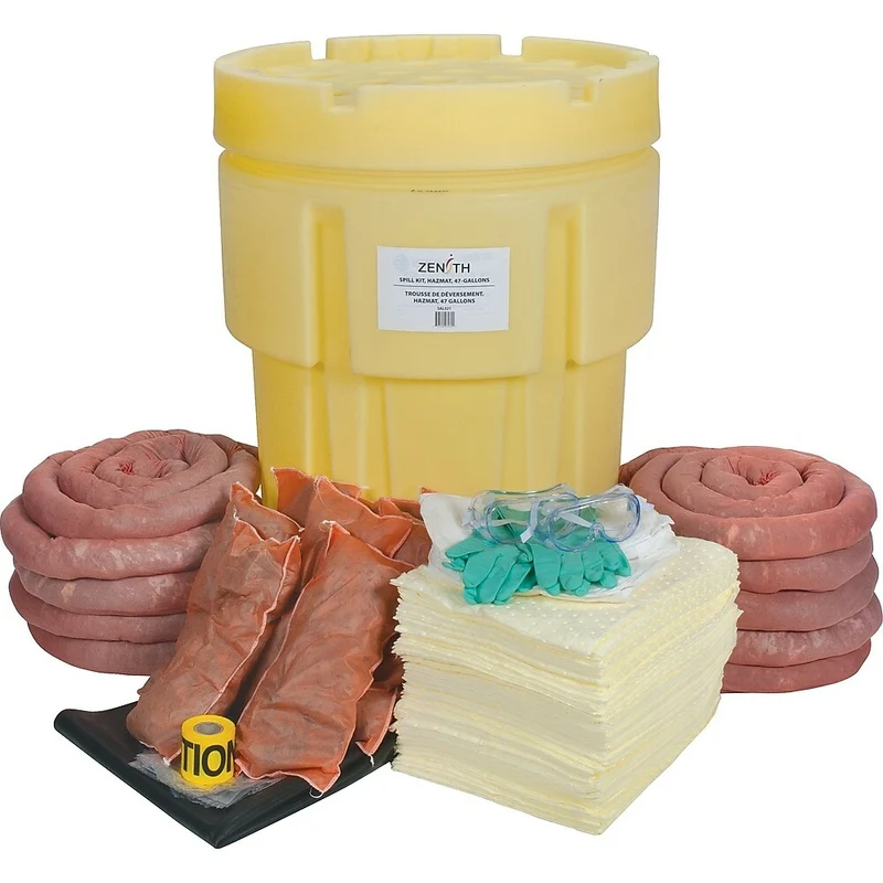 Zenith Safety - Trousses antidéversements 95 gallons, matières dangereuses, avec baril de récupération