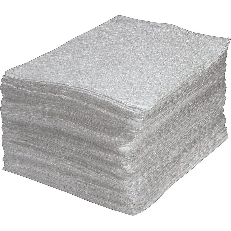 Zenith Safety Fine Fibre Sorbent Pads, Oil Only, Medium, 15" L x 17" W, 100 Pack