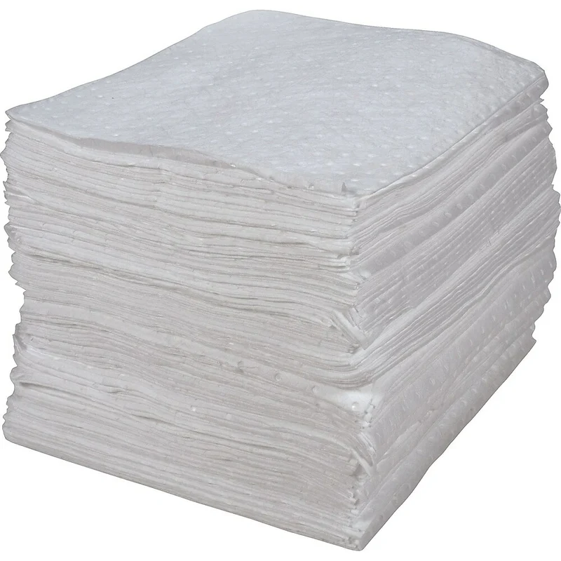Zenith Safety Bonded Sorbent Pads, Oil Only, Light, 15" L x 17" W, 200 Pack