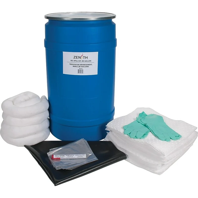 Zenith Safety 30-Gallon Shop Spill Kits, Oil Only, With Polyethylene Drum