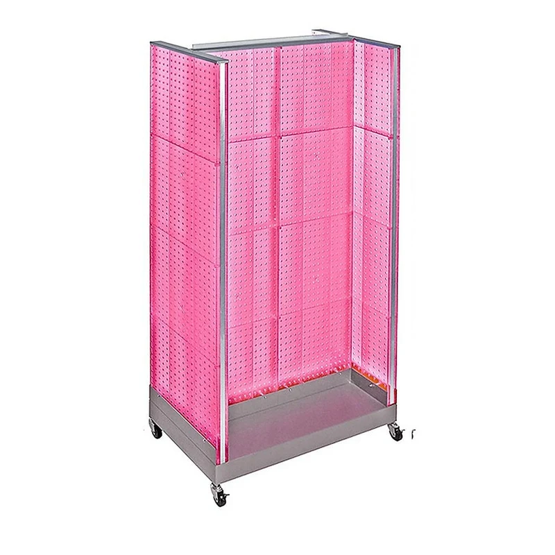 Azar Displays H-Shaped Pegboard Display, 66" x 36", Pink (700432-PNK)