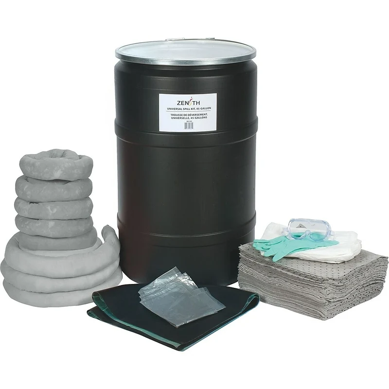 Zenith Safety – Trousses de déversement écologiques, 55 gallons, universel, avec baril en polyéthylène