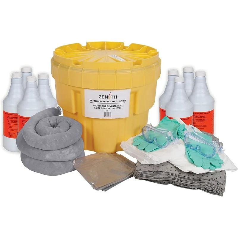 Zenith – Trousse de déversement pour acide, 20 gallons, avec contenant en polyéthylène