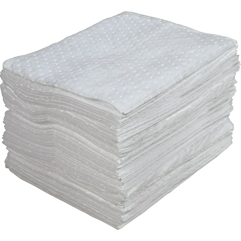Zenith Safety Laminated (SMS) Sorbent Pads, Oil Only, Heavy, 15" L x 17" W, 100 Pack