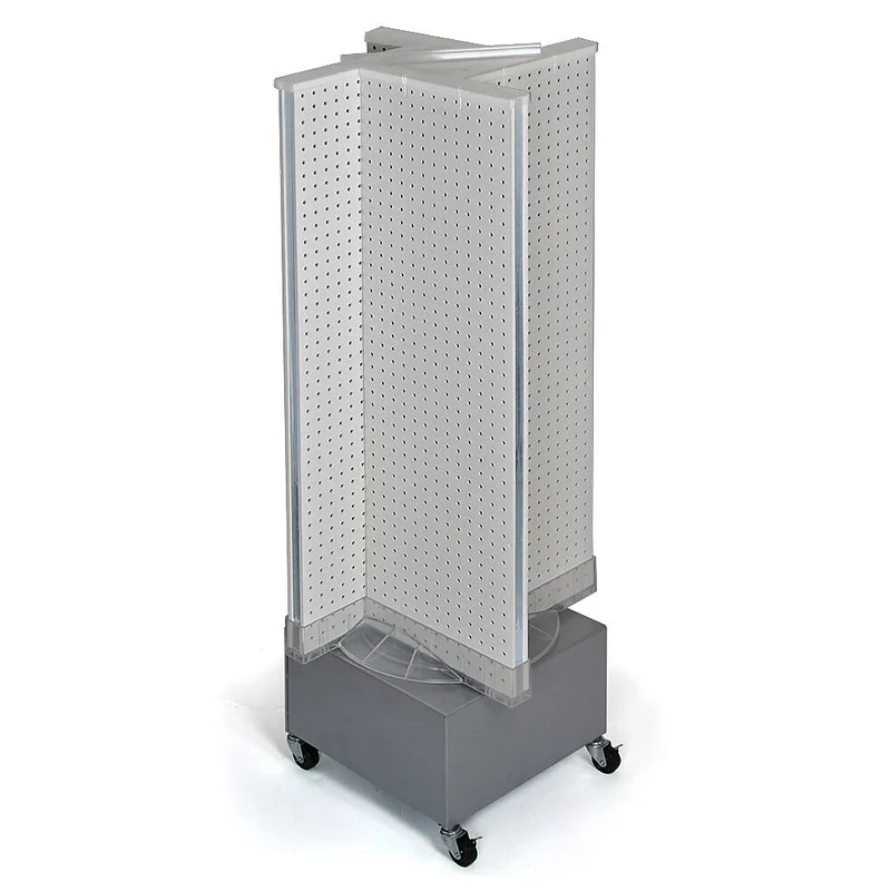 Azar Displays – Présentoir de plancher rotatif à panneaux perforés, 54 x 13,5 po, blanc (700445-WHT)