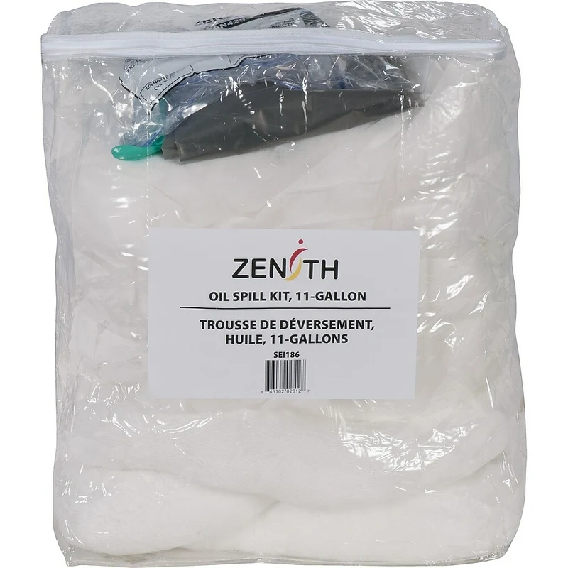 Zenith Safety 10-Gallon Truck Spill Kits, Oil Only, With Zip-Lock Bag