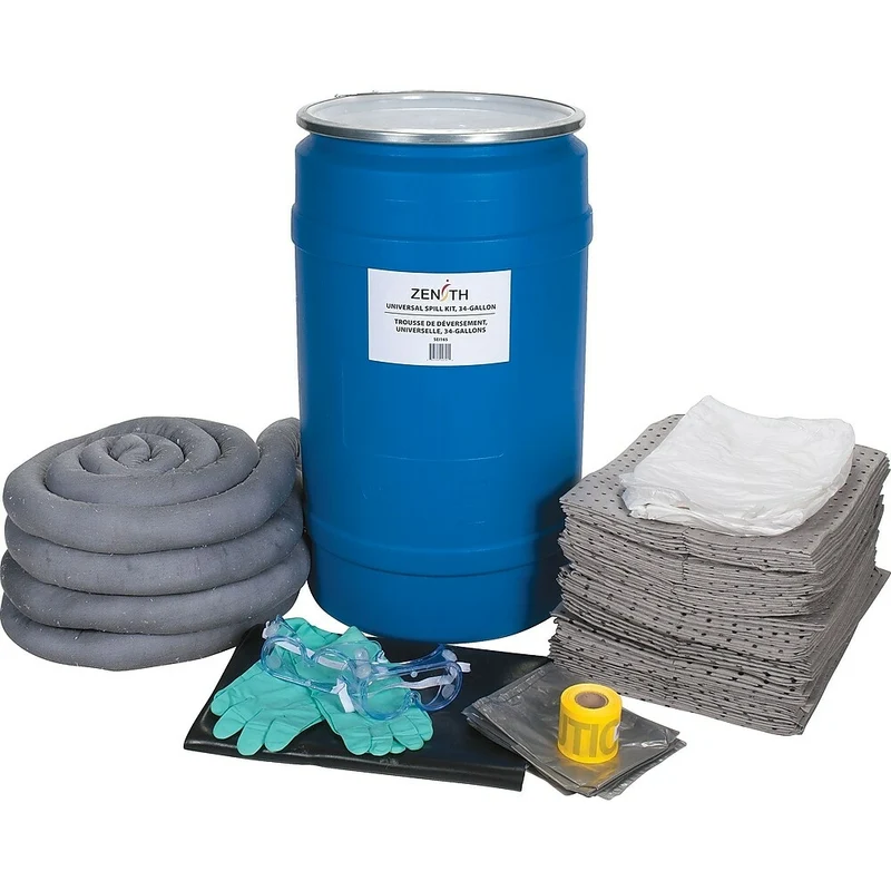 Zenith Safety – Trousses de déversement 30 gallons, universel, avec tambour en polyéthylène