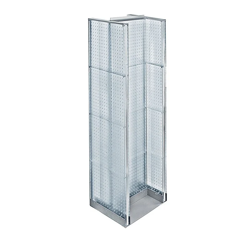 Azar Displays – Présentoir de plancher en H à panneaux perforés, 60 x 16 po, transparent (700430-CLR)