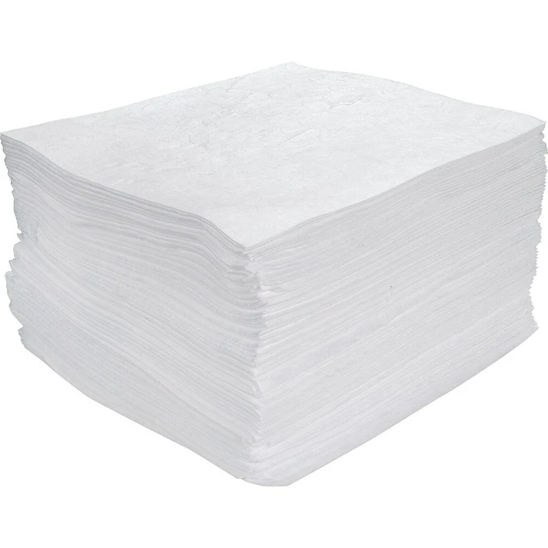 Zenith Safety Meltblown Sorbent Pads, Oil Only, Medium, 100 Pack