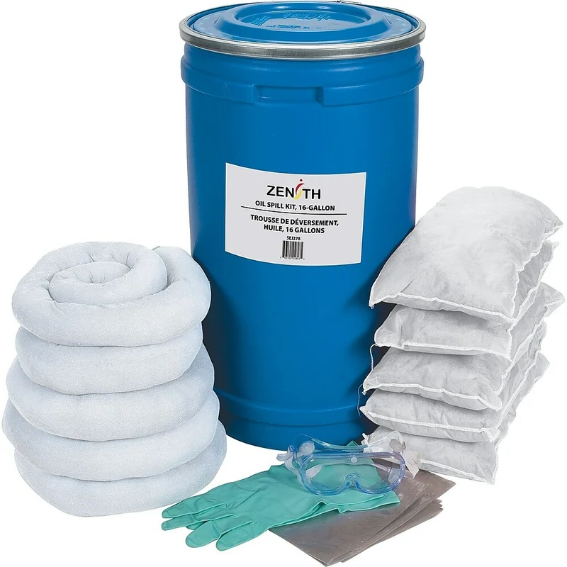 Zenith Safety – Trousses de déversement 16 gallons, pétrole seulement, avec seau en polyéthylène