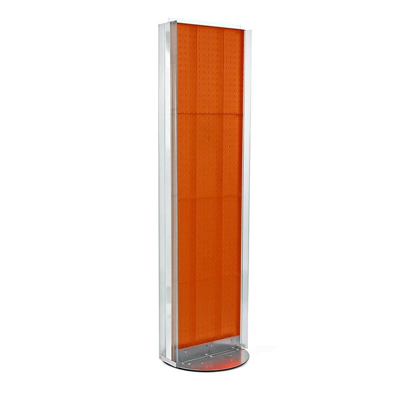 Azar Displays Two-Sided Pegboard Floor Stand, 60" x 16", Orange (700256-ORG)