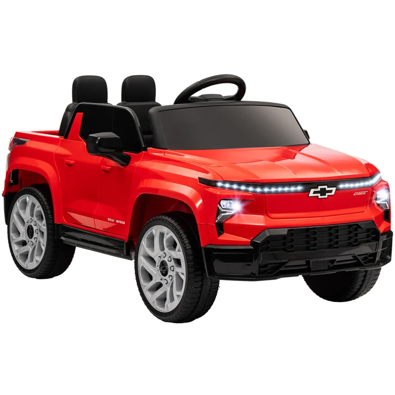 Qaba 12V CHEVROLET Licensed Kids Ride on RC Car - Red