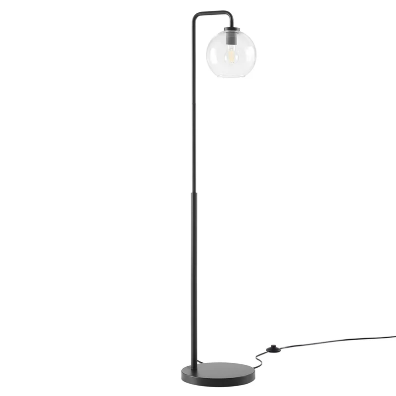 Modway - Silo Globe de verre Verre et métal Lampe sur pied, Noir