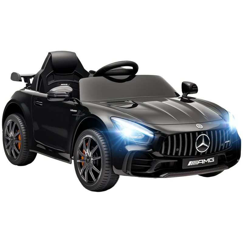 Qaba 12V Mercedes-Benz Licensed Kids Electric RC Car - Black