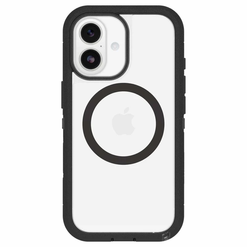 OtterBox Defender Pro XT Clear Compatible with MagSafe Case with Holster for iPhone 17 - Dark Side Black