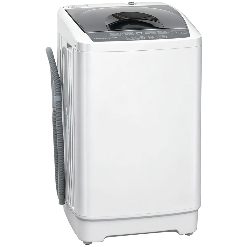 HOMCOM 1.3 cu ft Portable Full Automatic Washing Machine - White