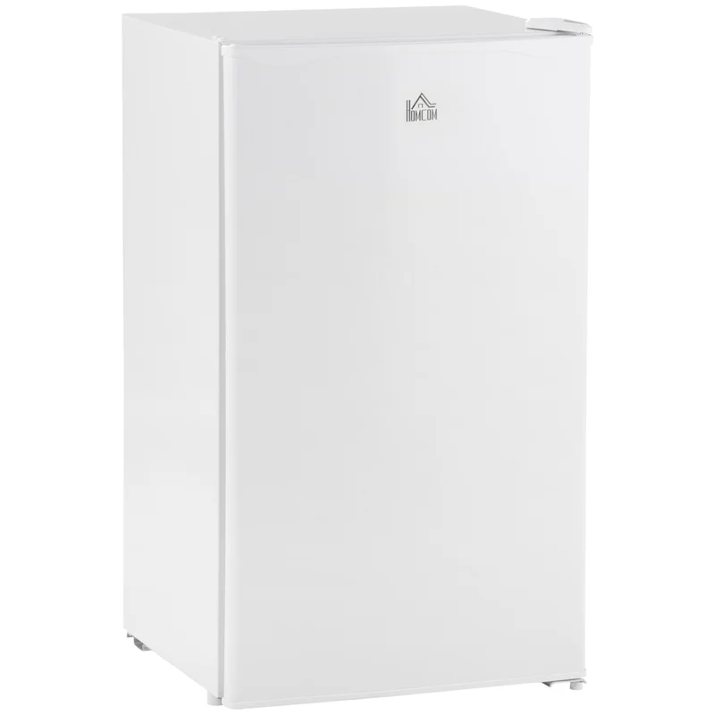 HOMCOM Mini Fridge with Freezer and Reversible Door for Bedroom - White