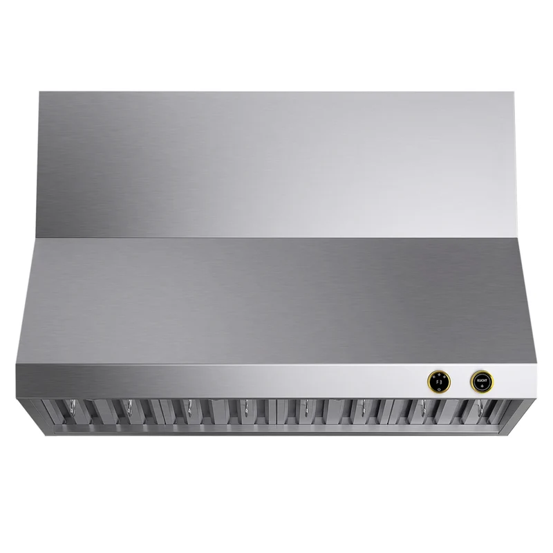 KUCHT KRH480-GL-C 48" 1200 CFM Wall Mounted Range Hood with Digital Controls - Stainless Steel/Gold