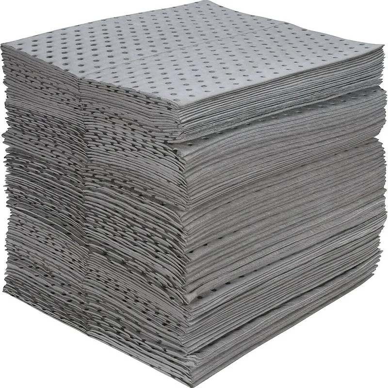 Zenith Safety Bonded Sorbent Pads, Hazmat, Medium, 15" L x 17" W, 100 Pack