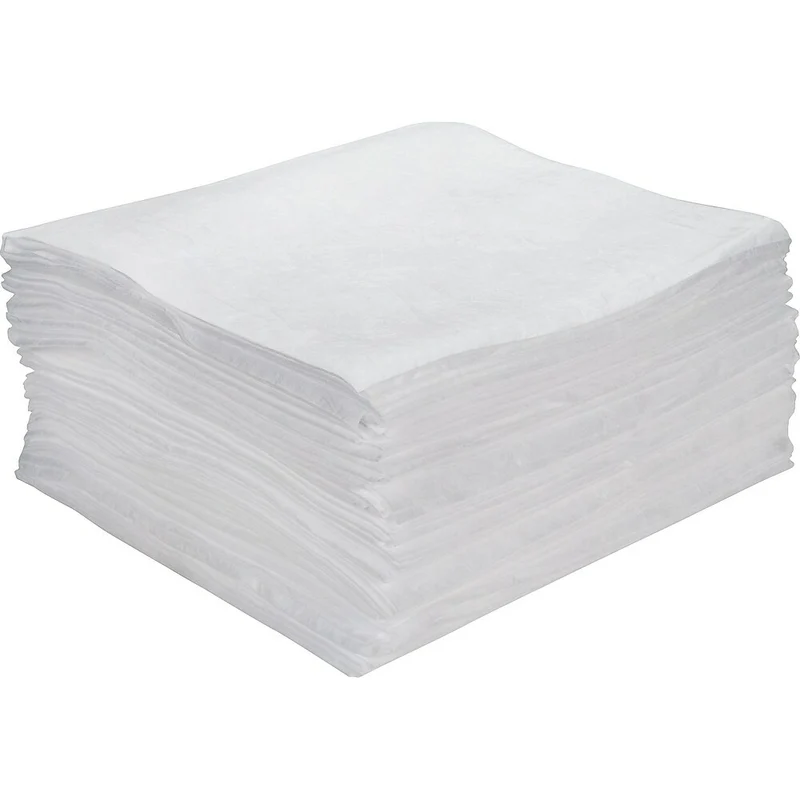 Zenith Safety Meltblown Sorbent Pads, Oil Only, Light, 100 Pack