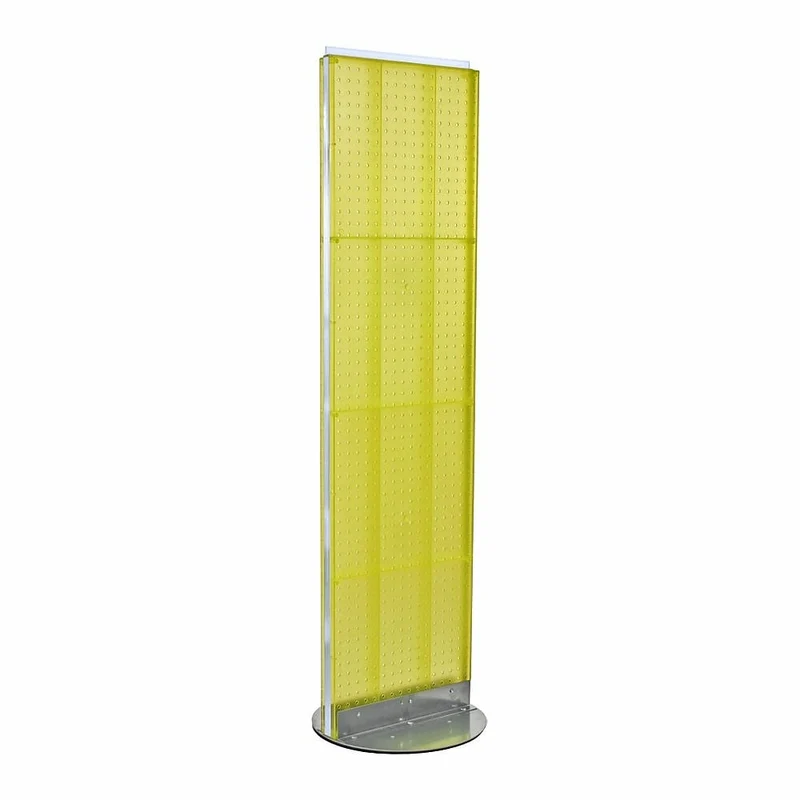 Azar Displays Pegboard Freestanding Floor Display, 16" x 60", Yellow (700250-YEL)