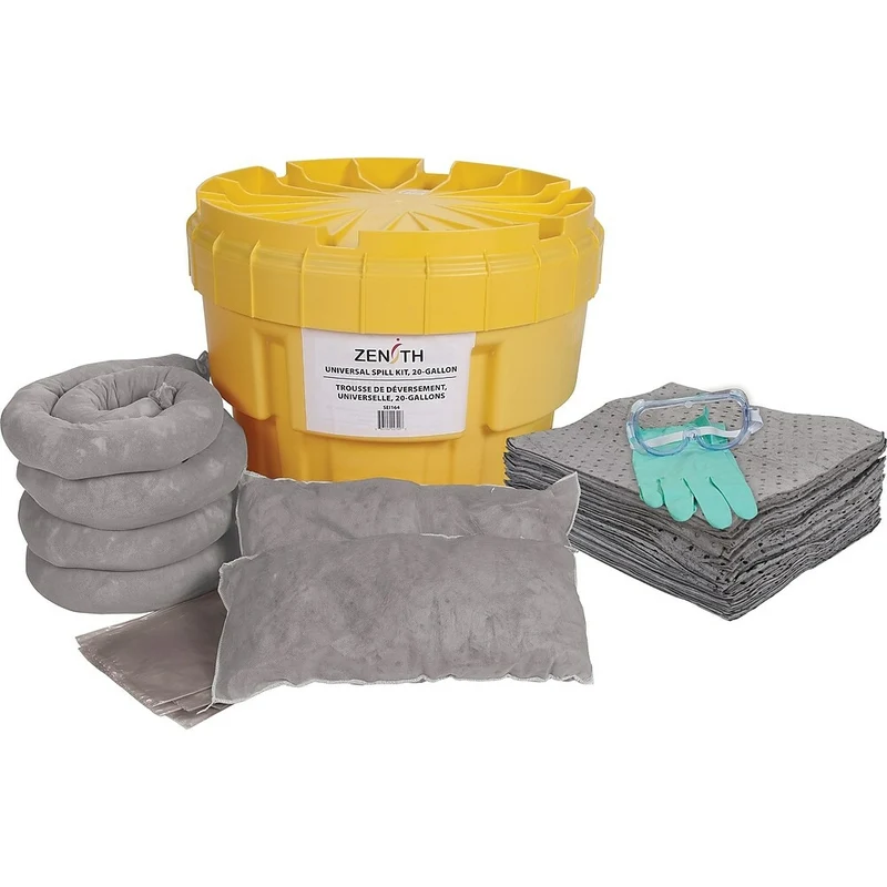 Zenith Safety 20-Gallon Spill Kit, Universal, With Polyethylene Container