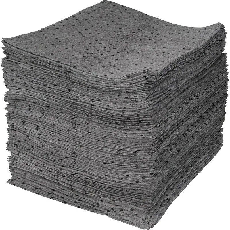 Zenith Safety Bonded Sorbent Pads, Universal, Medium, 15" L x 17" W, 100 Pack