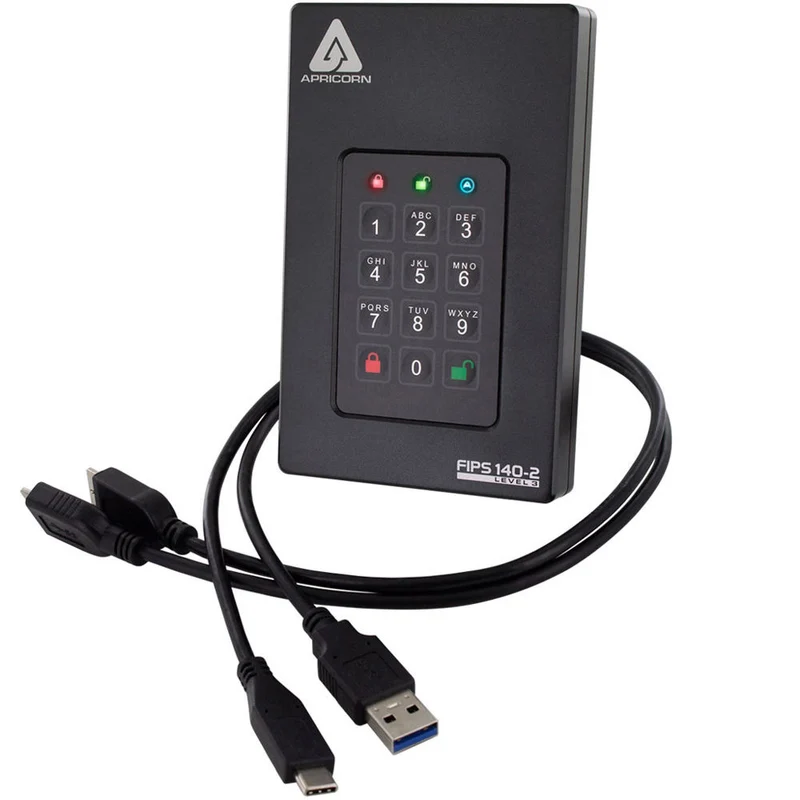 Apricorn - Aegis Fortress L3 SSD portatif crypté de 1 To - noir