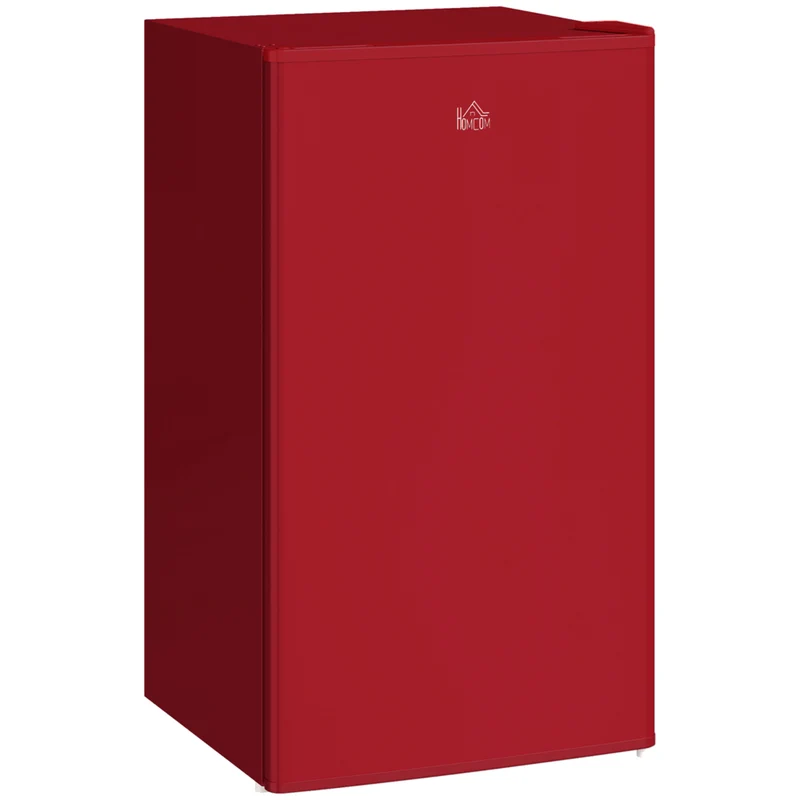 HOMCOM Mini Fridge with Freezer and Reversible Door - Red