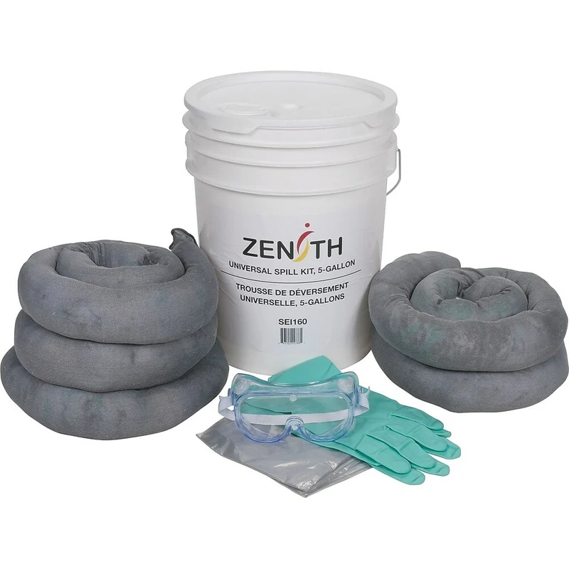 Zenith Safety – Trousses de déversement écologiques, 5 gallons, universel, avec seau en polyéthylène