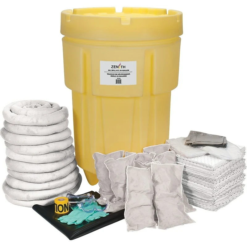 Zenith Safety 95-Gallon Shop Spill Kits, Oil Only, With Overpack Drum