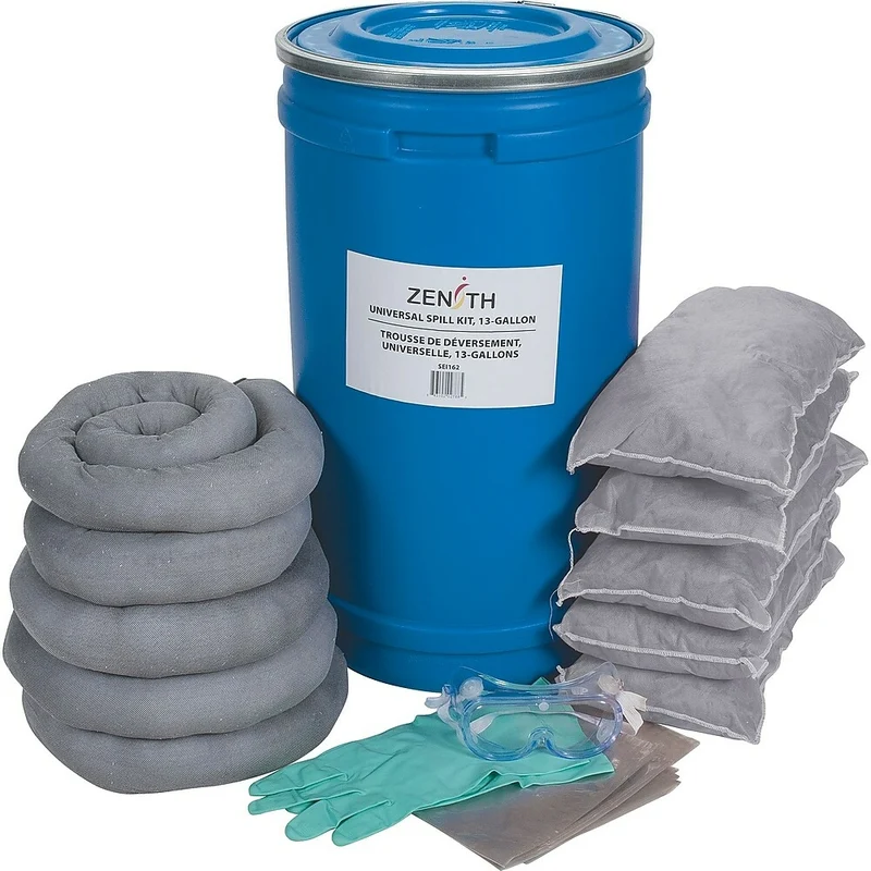 Zenith Safety – Trousses de déversement 16 gallons, universel, avec seau en polyéthylène
