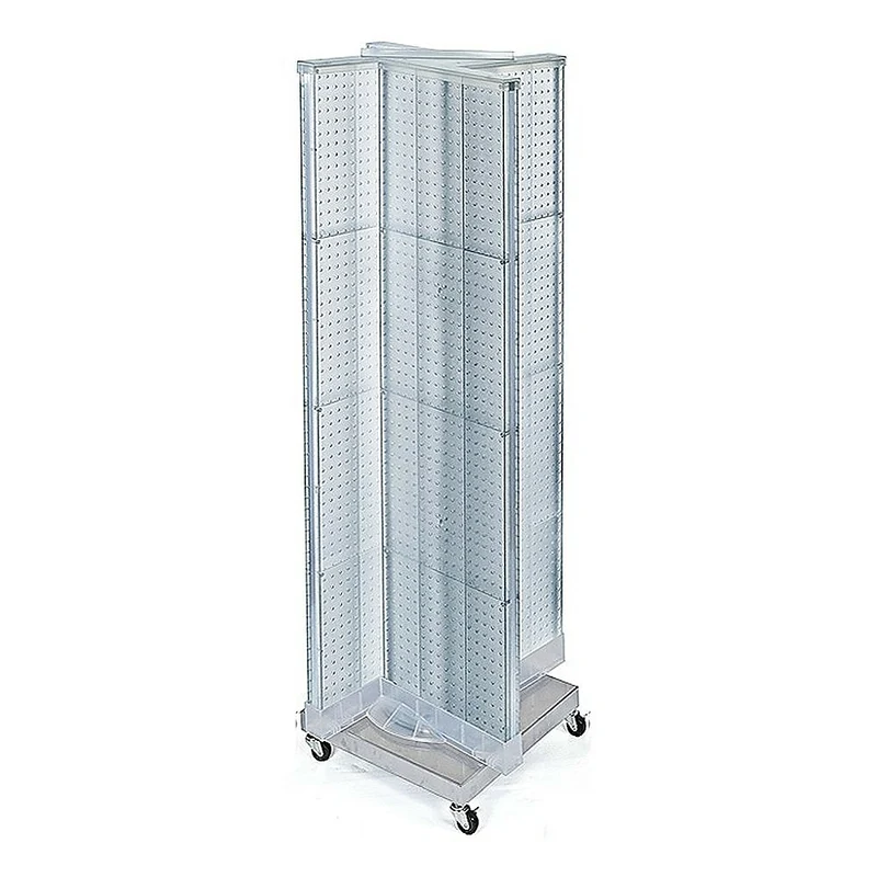 Azar Displays Pegboard Floor Display Pinwheel with Wheel, 60" x 16", Clear (700422-CLR)