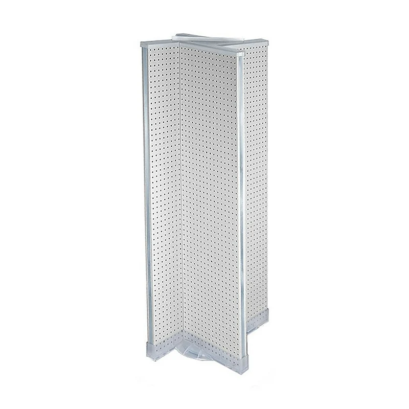 Azar Displays – Présentoir de plancher rotatif à panneaux perforés, 16 x 60 po, blanc (700420-WHT)