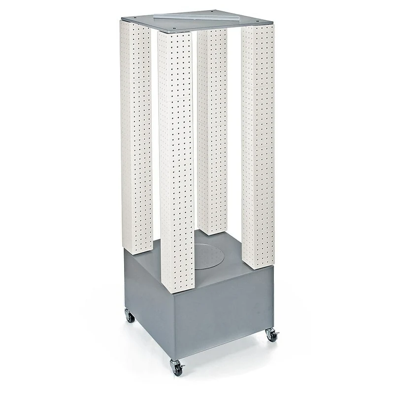 Azar Displays – Présentoir de plancher à tours multiples à panneaux perforés, blanc (700228-WHT)