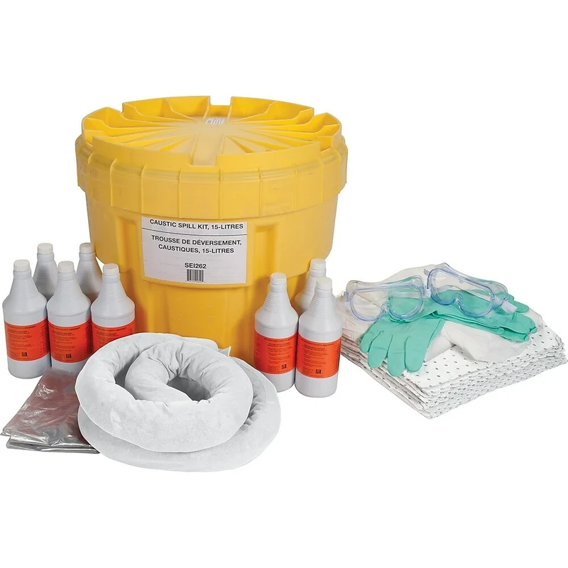 Zenith – Trousse de déversement caustique, 20 gallons, avec contenant en polyéthylène