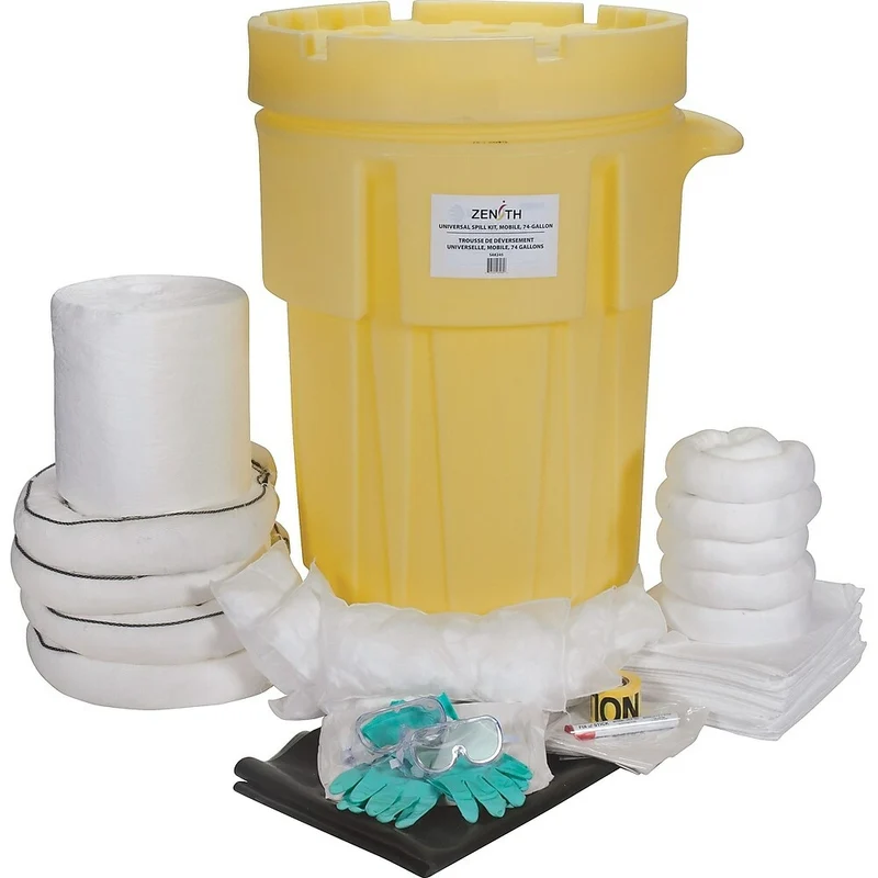 Zenith Safety 95-Gallon Industrial Spill Kits, Oil Only, With Mobile Overpack Drum