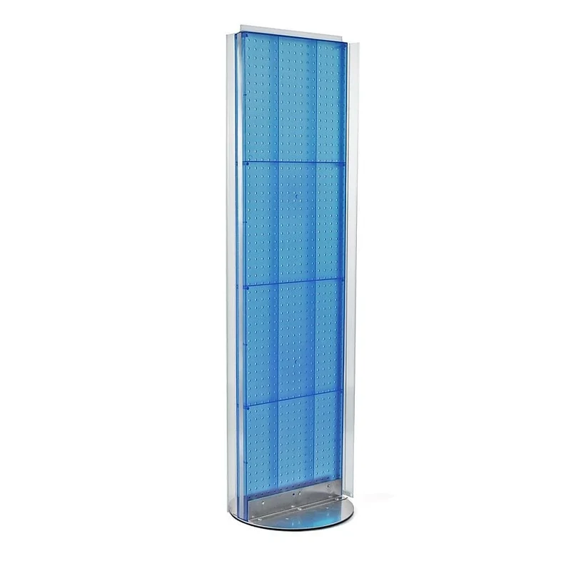 Azar Displays Two-Sided Pegboard Floor Stand, 60" x 16", Blue (700256-BLU)