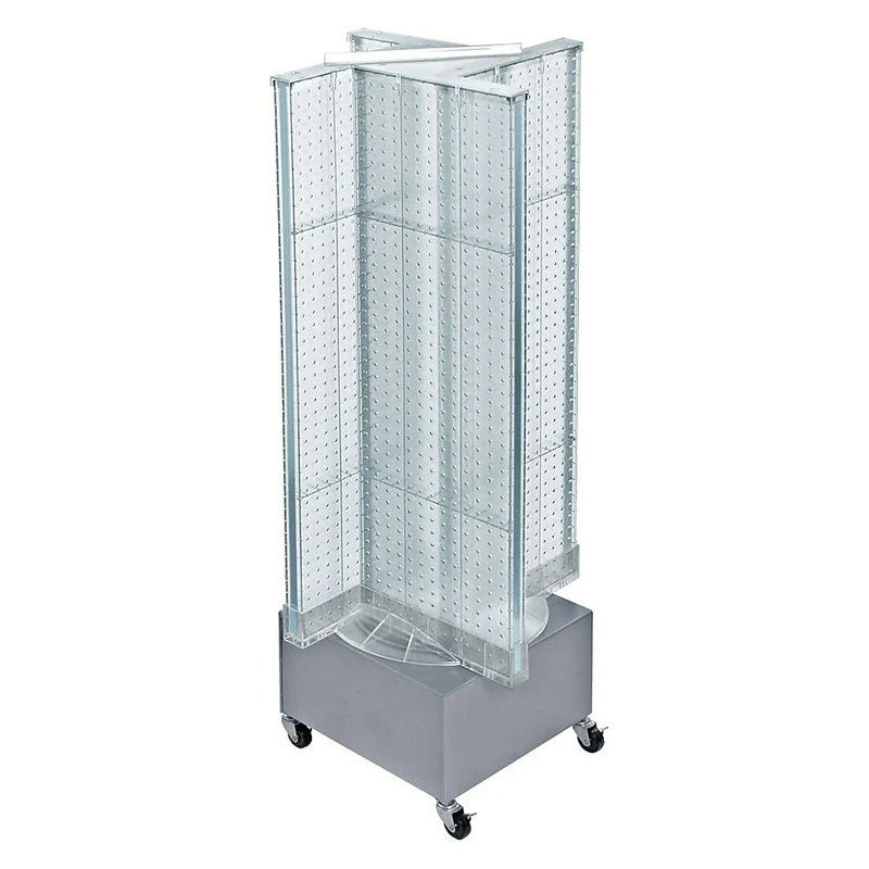 Azar Displays Pegboard Floor Display Pinwheel Spinner, 54" x 13.5", Clear (700445-CLR)