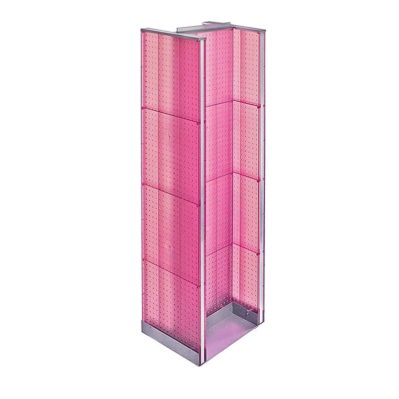 Azar Displays – Présentoir de plancher H-Spinner à panneau perforé, 60 x 16 po, rose (700430-PNK)
