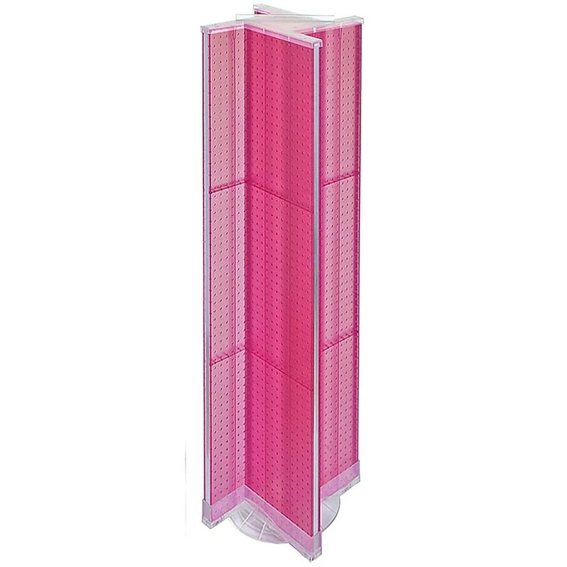 Azar Displays – Présentoir rotatif à panneaux perforés, 13,5 x 60 po, rose (700460-PNK)