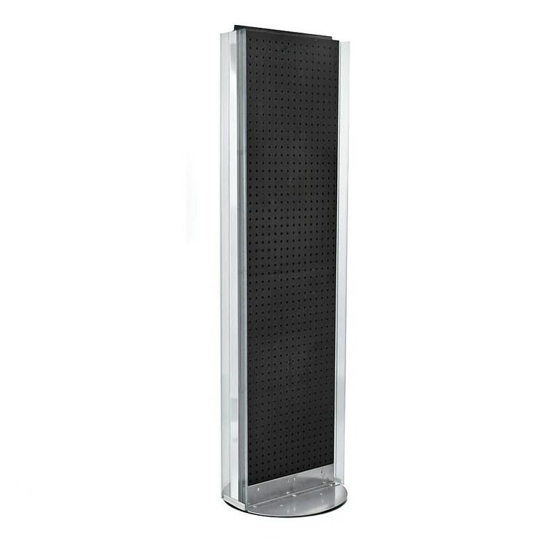 Azar Displays – Support de plancher avec panneau perforé des deux côtés, 60 x 16 po, noir (700256-BLK)