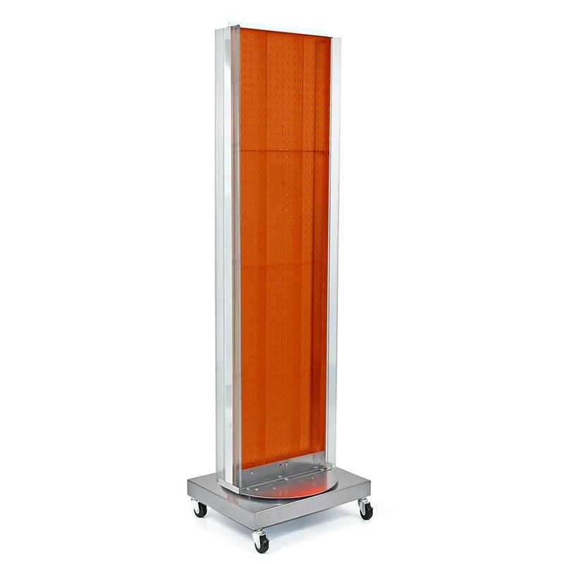 Azar Displays – Panneau perforé sur pied, base rotative, 60 x 16 po, orange (700258-ORG)
