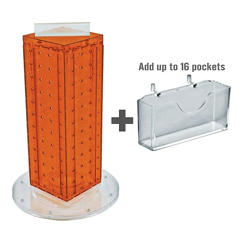 Azar Displays Pegboard Counter Gift Card Holder, 13" x 4", Orange (700229-ORG)