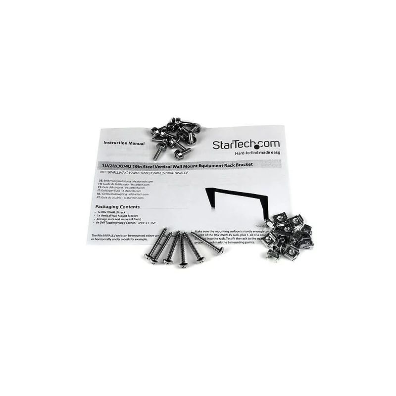 StarTech 4U 19in Steel Vertical Wall Mount Equipment Rack Bracket