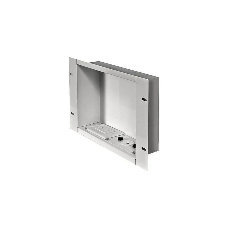 Peerless-AV Boîte accessoires murale de gestion de câbles et de stockage IBA2 avec réceptacle duplex, blanc