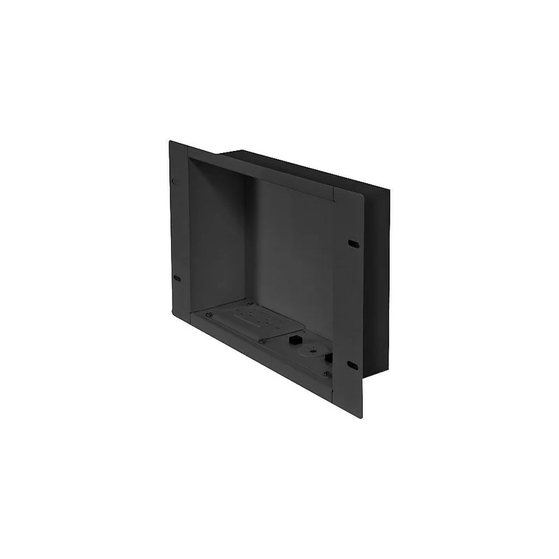 Peerless-AV IBA2 Cable Management & Power Storage Accessory In-Wall Box W/Duplex Receptacle, Black