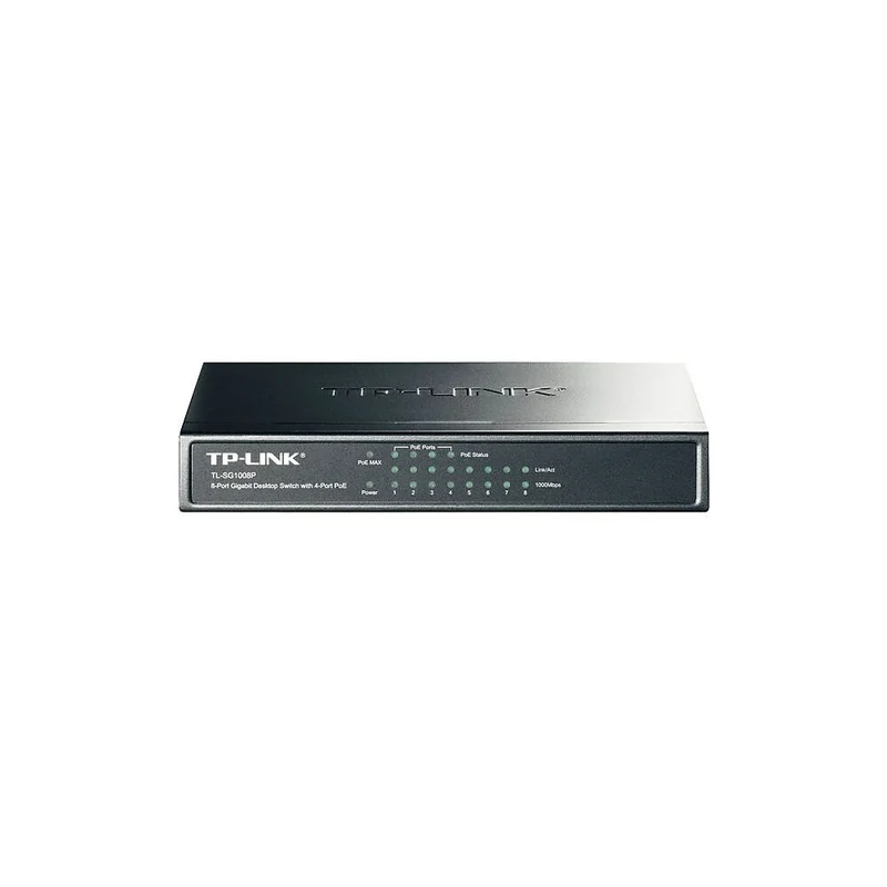 TP-Link Commutateur Gigabit Ethernet à 4 ports PoE, TL-SG1008P, 8 ports